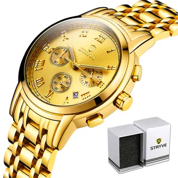 Relojes Bărbați STRYVE Moda Sport Cuarț Data Ceas Marca de Lux din Oțel Inoxidabil Cronograf rezistent la apa Ceasul Relogio Masculino