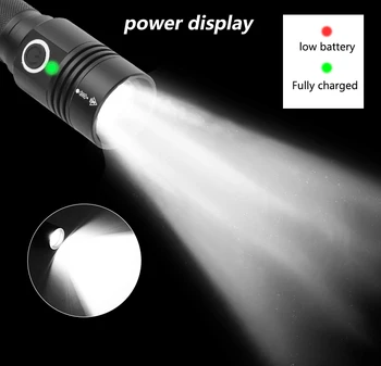 Ultra Puternic XHP50.2 Tactice Lanterna USB Reîncărcabilă lanterna Magnetica Lampa Strălucitoare a CONDUS Lanterna Cu Baterie 18650