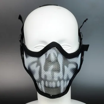 V1 Grevă Ochiurilor De Plasă De Metal Craniu Mai Mic Tactice Jumătate Masca De Fata Armata Militară Accesorii De Vânătoare Wagame Airsoft Paintball, Masti