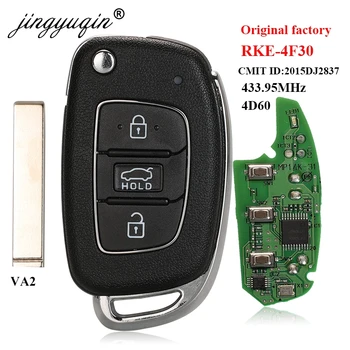 Jingyuqin Piese Originale 3 Butonul de Flip-Telecomanda Cheie Auto Pentru Hyundai Verna RKE-4F30DJ2837 433.95 434Mhz 4D60 Originale din Fabrică