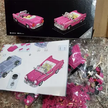 LOZ Blocuri DIY Cărămizi de Construcție Drăguț Roz Model de Masina pentru Copii Juguetes Cadouri pentru Copii Fete Cadou de Anul Nou 1125