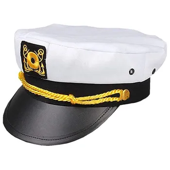 Marina pălărie de marinar hip Yacht Căpitan de Vas Pălărie Marines Aur Alb Capac capac militar clasic căpitanul palarie Copii pălărie de marinar 11.4