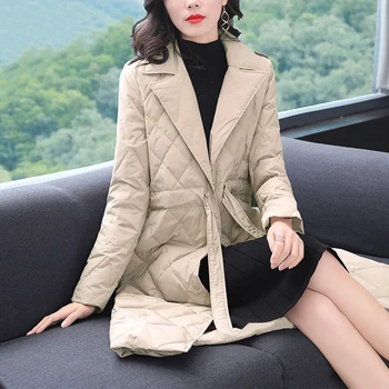 Vangull 2020 Nouă Femei Mid-lungime Subțire în Jos Jacheta Cald Iarna Casual doamnei Hanorac Versiunea coreeană Strat Liber