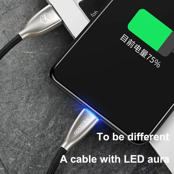 Mcdodo Lightning pentru Cablu USB pentru iPhone X Xs Max 8 Plus Rapid de Încărcare Cablu pentru iPhone 7 6s 5 SE iPad Sincronizare Cablu de Date cu Led-uri
