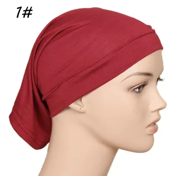 20 de Culori pentru Femei Culoare Solidă și Simplu Musulman Interior Pălării Sub Eșarfă de Bumbac Wrap Elastic Capota Capace de Moda Modal Face Scurte