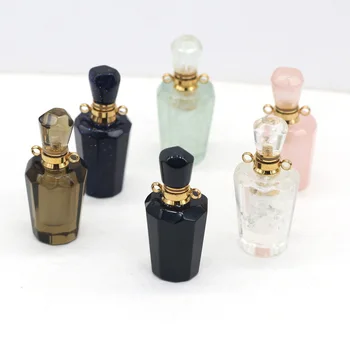 Piatra naturala Sticla de Parfum Pandantiv la Modă Rose Quartzs Farmece pentru Femei Bijuterii DIY Colier Accesorii Cadou Rafinat