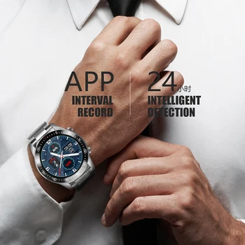 LIGE Bandă de Oțel Full touch ecran Ceas Inteligent Bărbați Multifunctional Rata de Inima tensiunea IP68 Impermeabil Sport Smartwatch