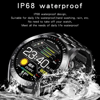 LIGE Bandă de Oțel Full touch ecran Ceas Inteligent Bărbați Multifunctional Rata de Inima tensiunea IP68 Impermeabil Sport Smartwatch