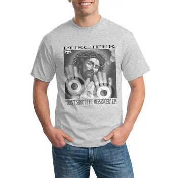 Amuzant Barbati Tricou Alb T-shirt, Tricouri Tricou Negru PUSCIFER nu Împușca Mesagerul Trupa Omul Tricou Bumbac Scurt Nc(de origine)