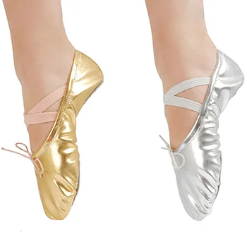 Fete Pantofi De Dans Copii Pointe Gimnastica Paiete Faux Din Piele Copii Pantofi De Balet Dimensiune 25-36