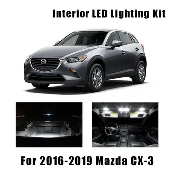 10 Becuri Albe LED-uri Auto Hartă plafoniera de Interior Kit potrivit Pentru Mazda CX-3 CX3 2016 2017 2018 2019 Portbagaj Cargo Lampa plăcuței de Înmatriculare
