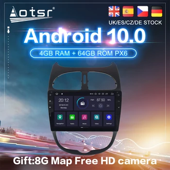 Android 10 PX6 Pentru Peugeot 206 1 1998 - 2011 2012 GPS Auto, Navigatie Auto Radio Casetofon DVD Multimedia Player Video Unitate 2Din