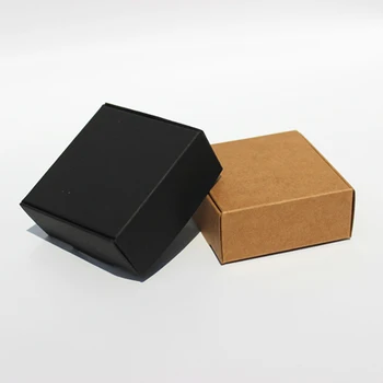 100buc/cutie 4x4x2 /6x2cm/70x70x22mm/149x77x11mm pliat Hârtie Kraft Cadou, Cutii de Ambalaj Pentru Bomboane, Bijuterii Handmade, Sapun de Ciocolata