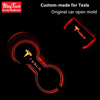 Pentru Tesla Model 3 Masina Ceasca iluminat cu Led-Pad de Control Central Interior Colorat Atmosfera Romantica Anti-alunecare Mat Cafea Perna