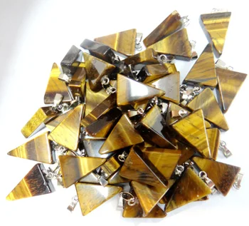 En-gros asortate piatra naturala ochi de tigru cristal de Cuarț amestecat triunghi farmece pandantive pentru Bijuterii DIY face necklace12pc F6
