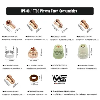 Electrod de Contact Sfat/Duza 1.1 mm pentru PTM80 PTM-80 IPT-80 PT80 Plasma Torch Consumabile PKG/20
