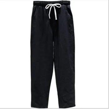 Lenjerie de pat din bumbac Glezna-lungime Pantaloni de Primăvară și de Vară Subțire Drepte-Tăiat în Vrac Pantaloni Casual pentru Femei Lavabil Pantaloni Fierbinte de Vânzare HarLan