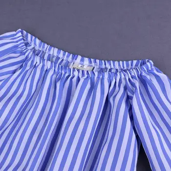 2018Fashionable Stil pentru Fete Lungi Sleevesstripe T-shirt + Blugi Pantaloni În Toamna anului Springsets Haine pentru Copii Set 1-7