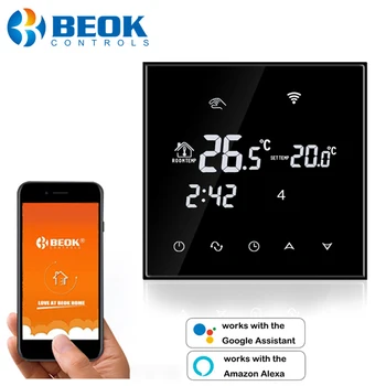 Beok 220V Wifi Inteligent Termostat pentru instalatii de Apa/Incalzire in Pardoseala Controler de Temperatura Termostat Alexa de Start Google