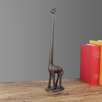 Rustic Girafa Fonta Suportul Pentru Rola De Hârtie Fermă Accent Handmade Vintage Masă De Metal Girafa Figurine De Hârtie Rack