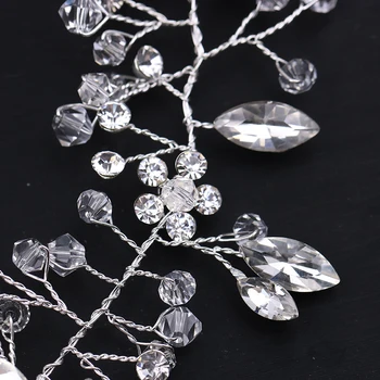 Handmade Argint De Culoare La Modă De Nunta De Cristal, Banda De Susținere Accesorii De Par Pentru Mireasa Caciula Femei Decor Cap De Păr Bijuterii