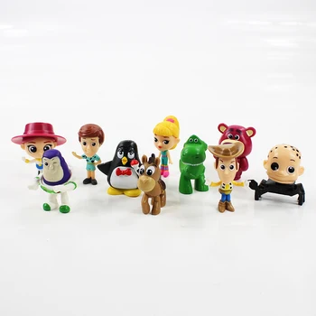 10buc/lot 6cm Toy Story Woody, Buzz Lightyear Jessie Rex Iubi Desene animate Mini Baby Dolls de Acțiune Figura Model de Jucarii Cadou