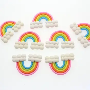 10buc mare DIY Accesorii Decor Kawaii Spirală Curcubeu Lollipop Bomboane Lut Polimeric Cabochons Flatback