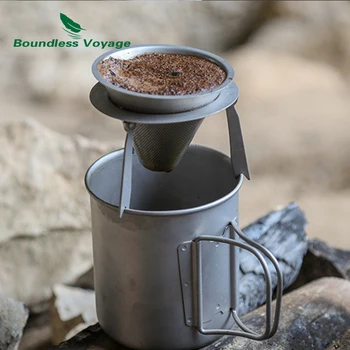 Fără margini Voiaj Titan Reutilizabile Filtru de Cafea cu Suport Călătorie Camping Detasabila Pâlnie de Cafea Suport Filtru de Ceai