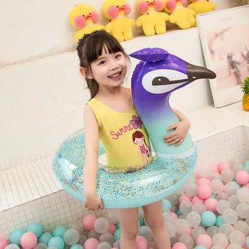 Gonflabile Copil inel de înot flamingo Unicorn Ponei cal Păun Cerc de Înot PVC transparent paiete de înot pentru copii tub apa jucărie