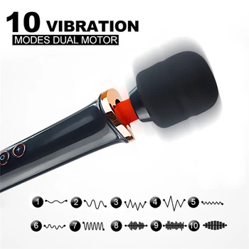 Morease 10 Moduri de Magie Clitoris cu Vibrator Bagheta pentru Masaj Lesbiene Vagin Vibrator Corp Masaj USB Masturbator Jucărie Sexuală pentru Femei Adulte