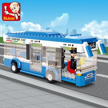 Sluban 235Pcs City Express Autobuz, Blocuri de Seturi de SIGURANȚĂ, CONFORT Creator Juguetes Cărămizi Figurine Playmobil Educative pentru Copii Jucarii