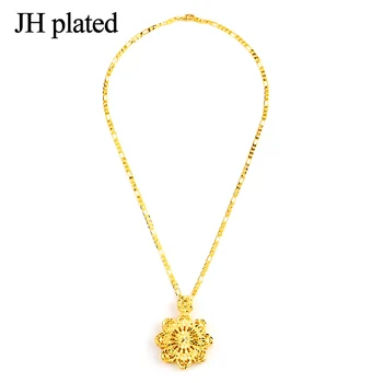JHplated floare Colier cu Pandantiv Femei/Bărbați Bijuterii cel mai bun Cadou en-Gros de Culoare de Aur de partid cadou