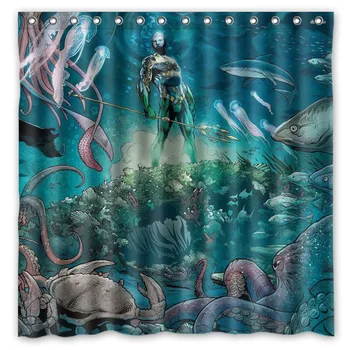 Impermeabil personalizat decorative perdea de duș unic Aquaman model de baie anti-mucegai baie perdele 180*180cm