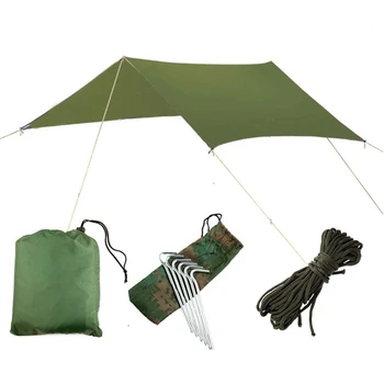 Rezistent la apa Adăpost de Soare Tent Cort, Prelată 3x3m în aer liber Camping Hamac Ploaie Zbura Anti UV Plaja Cort Umbra Camping Umbrelă de soare Baldachin