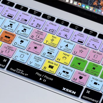 XSKN Final Cut Pro X 10 Taste Capac Tastatură Piele pentru Noul Macbook 13 inch A1708 (Plat Cheie, Nu Atingeți Bar) și 12 