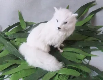 Simulare simularea alb fox blana de animale piele lucrate Manual pentru amenajări interioare articole de recuzită fotografie de Arte și meserii