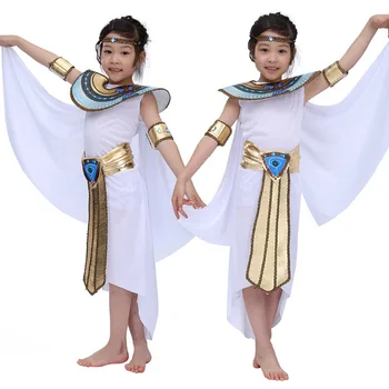 Băiat Fată Egiptul Antic Faraon Egiptean Cleopatra Prințul Costum De Printesa Pentru Copii Copil De Halloween Cosplay Performanță Haine Set