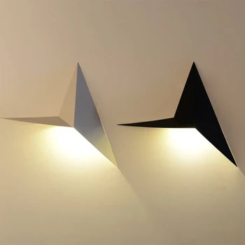 Design cu Led-uri Lampă de Perete Alb Negru Industriale Scări de Lumină Led pe Perete Acasă Noptiera Creative corp de Iluminat Murală 3W Lumini de Perete