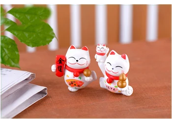 2 BUC Noroc Avere Cat Modelul Animale, Desene animate, Figurine Decor Acasă în Miniatură Fairy Garden Decor Accesorii Craft Cifre