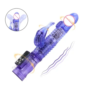 OLO Rabbit Vibrator Rotație de 360 de Grade Margele Jucarii Sexuale Pentru Femei Masturbator Dublu Vibrator pentru Clitoris Stimulator punct G Penis artificial