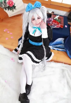 Anime Pantalon Și Stocare Cu Garterbelt Eroina Anarhie Ciorap Negru Rochie Cosplay Costum Pentru Femei Lolita Menajera Costum Petrecere Uniformă