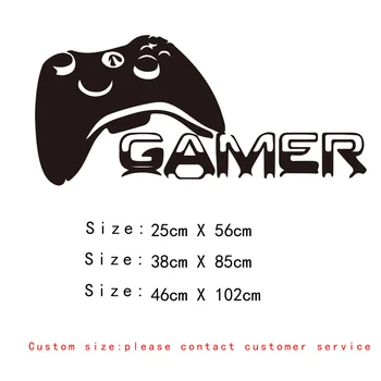 Mare Gamer Controler de Perete Autocolant Boy Camera de Joacă Gamer Jucători Timp de joc de Xbox 360 PS Controler de Joc Perete Decal Dormitor