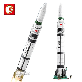 SEMBO MOC de Explorare Spațială cu Echipaj uman China Aerospace Cultură Autentic Autorizat Lungă Martie am technic Model de Clădire Copii Jucărie Cadou