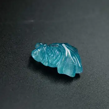 Autentic Natural Albastru Acvamarin Pandantiv Pentru Femei Lady Pește Sculptat Margele de Cristal Piatră Prețioasă de Bijuterii de Moda AAAAA 22x15mm