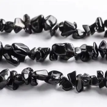 3-5x6-8mm Negru Obsidian Margele Naturale de formă neregulată Chips-uri Piatra Margele Pentru a Face Bijuterii Margele 32