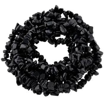 3-5x6-8mm Negru Obsidian Margele Naturale de formă neregulată Chips-uri Piatra Margele Pentru a Face Bijuterii Margele 32