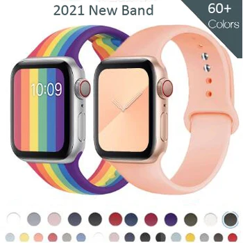 Cauciuc Sport band pentru Apple Watch Serie SE 6 5 4 3 40MM 42MM 44MM 38MM Curea Silicon Bratara Watchband pentru Iwatch Accesorii