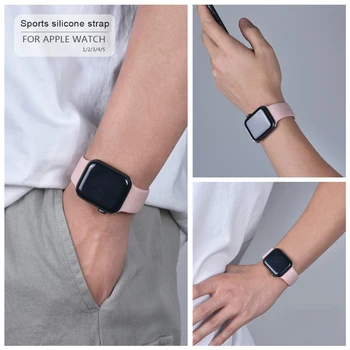 Cauciuc Sport band pentru Apple Watch Serie SE 6 5 4 3 40MM 42MM 44MM 38MM Curea Silicon Bratara Watchband pentru Iwatch Accesorii