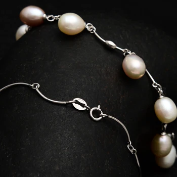 Moda naturale de apă Dulce pearl colier pandantiv pentru femei Multi-șirag de mărgele perla pandantiv colier cu lanț de mireasa cadou