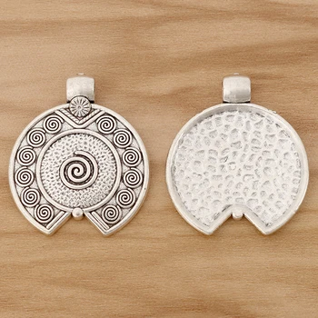 10 Bucăți de Argint Tibetan Spirală Vortex Design Farmece Pandantive pentru Bijuterii a Face Constatări 35x30mm